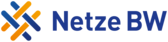 Logo with intertwined blue and orange bars forming a cross, followed by the text “Netze BW”.